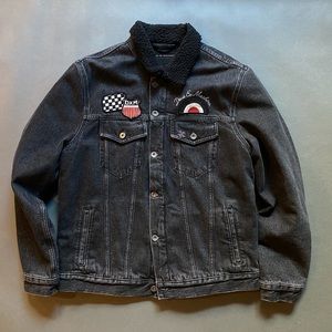 Deus Ex Machina Black Lined Embroidered Denim Jacket